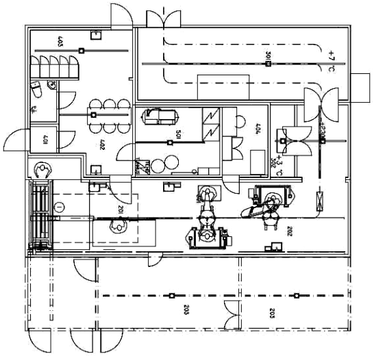 SINA-S5h three-module pig slaughterhouse layout